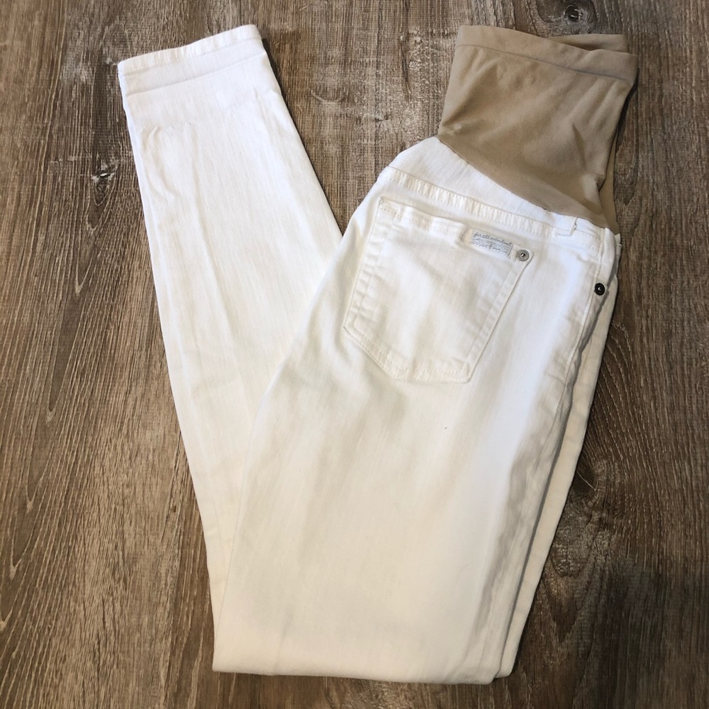 7 for All Mankind white maternity jeans